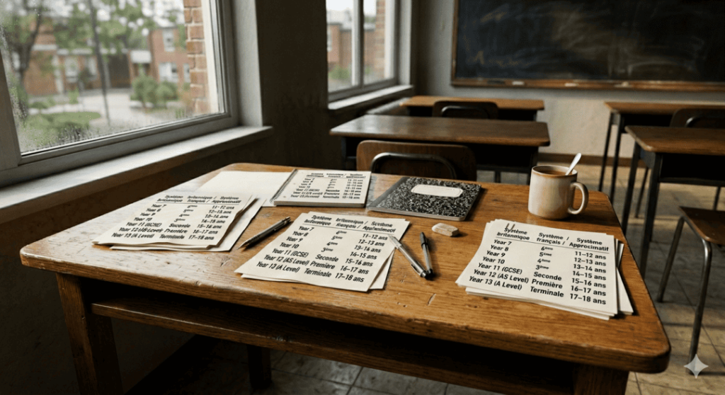 équivalence du système éducatif anglais et français